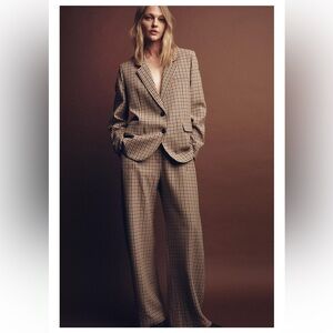 NWT Zara ZW collection plaid pants